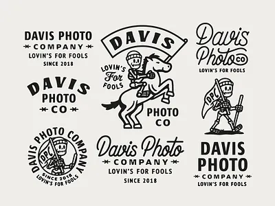 DAVIS PHOTO CO branding illustration logos skull