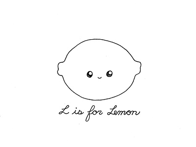 Day 102-365 L is for Lemon 365project cute handlettering illustration ink kawaii lemon