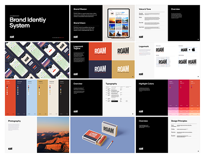 ROAM Brand Identity System brand identity branding design design system graphicdesign logo ui vector