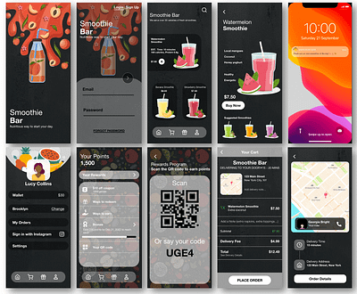 Smoothie App User Interface abstract behance branding digital dribbble logo powerpoint product ui unsplash xd