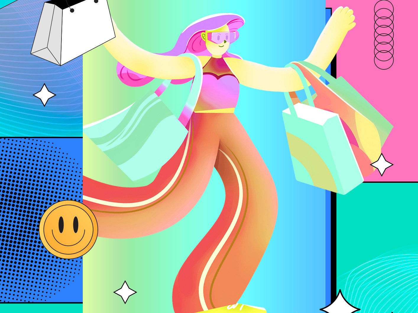Y2K Style Poster - Shopping Day by Ant Dang on Dribbble