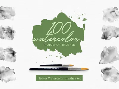Realistic watercolor Photoshop brush set banner design facebook banner illustration paint brush painting photoshop brush social media social media banner splatter watercolor watercolor brush
