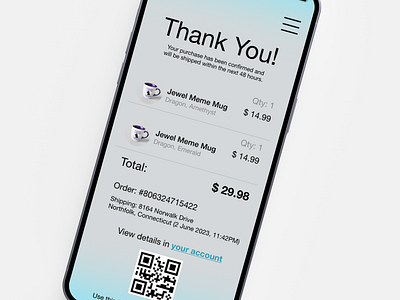 Daily UI - Email Receipt app branding daily ui dailyui dailyuichallenge design email receipt graphic design logo ui uiux ux uxui vector