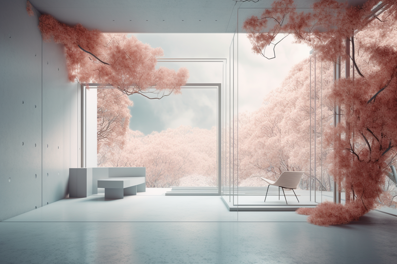 Tranquility Haven 3d app architecture augmented reality background branding design environment generative ai graphic design illustration landscape logo mobile ui