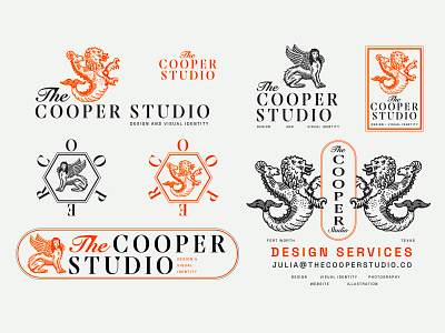 The Cooper Studio Branding americana brand brand identity branding chimera cooper design drawing etching fort worth graphic design greek illustration logo luxury premium script sphinx the cooper studio vector