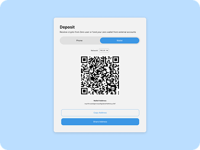 Receive Crypto crypto deposit design ui uiux