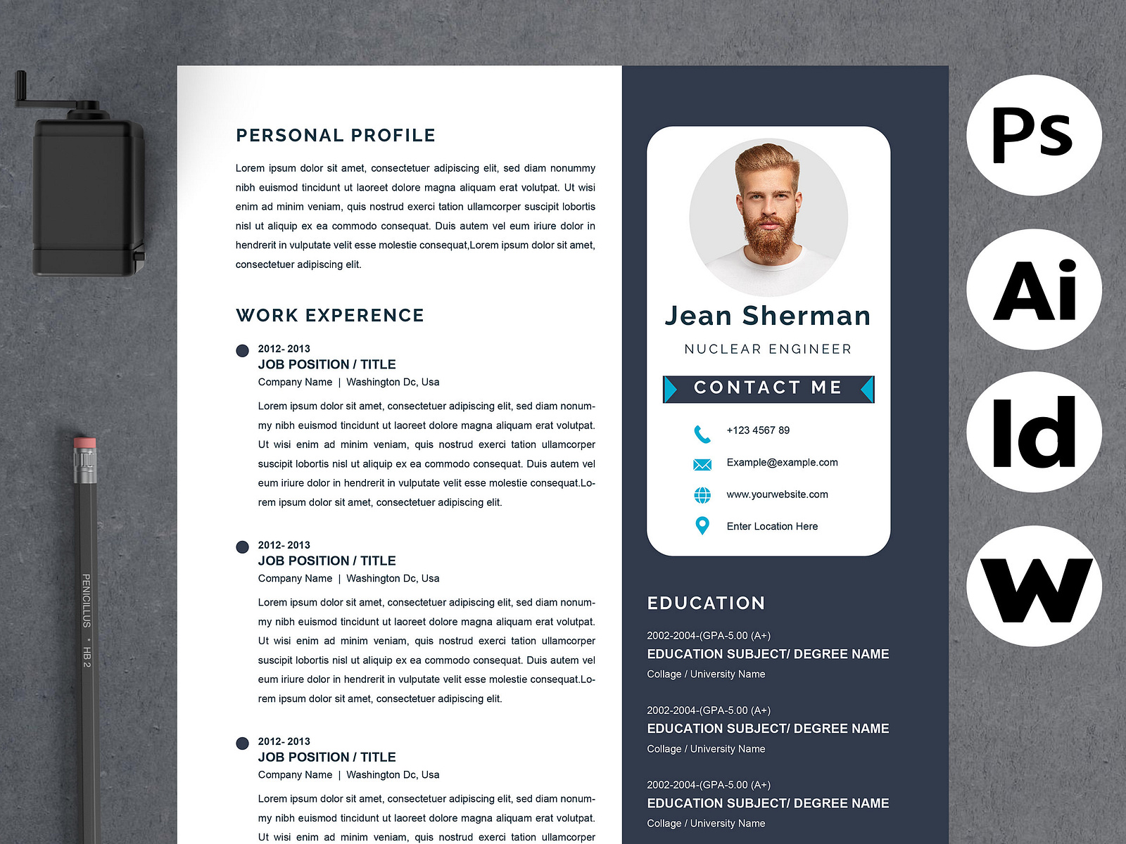 Professional Resume template 2023 by Attractive Resume on Dribbble