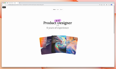 Landing page loading transition design framer nocode portfolio portfolio template typography ui web design