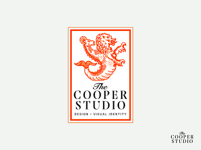 The Cooper Studio Logo americana brand branding branding identity chimera design etching fort worth graphic design greek hand drawn illustration ipad luxury orange premium procreate red vector vintage