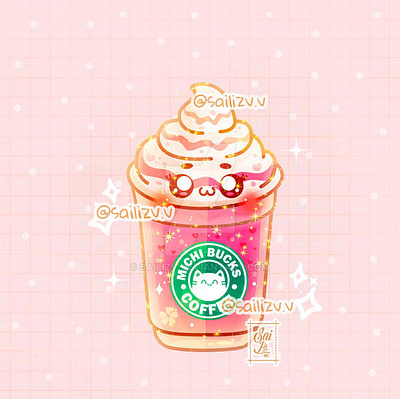 More drinks Michi Bucks by sailizv.v adorable adorable lovely artwork concept creative cute art design digitalart illustration