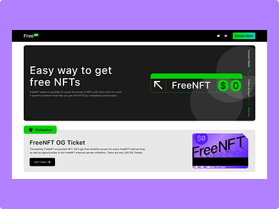 NFT Landing Page crypto design nft ui uiux website