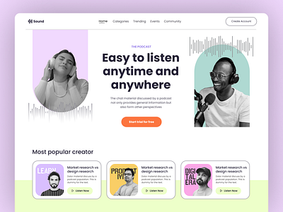 Seamless Audio Anytime, Anywhere anywhere audio audio anytime listen podcast podcast podcast app podcast website prototyping seamless audio ui uidesign uidesing userinterface ux uxdesign visual desing vusual design wbdesign web design wireframing