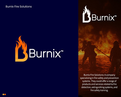 Burnix fire solution logo (name & logo unused) branding company logo design graphic design logo logo design vector