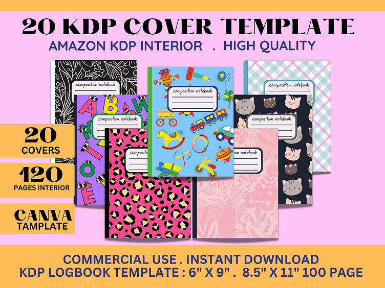 20 kdp cover template by KDPPRINTABLEBYELSA on Dribbble