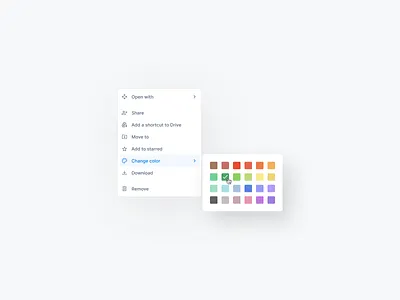 Change color | Context menu colorfuldesign colorpalette colorscheme context menu contextualmenu design designinspiration interactiondesign menudesign menuoptions paletteperfection sergushkin ui uidesign uipattern userexperience userfriendly userinteraction userinterfac ux