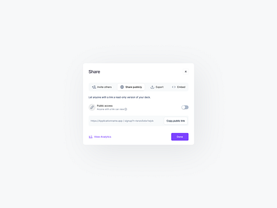 Share publicly Modal access account app campaigns clean design figma generate link members modal permissions public access sergushkin settings share switcher team ui ux