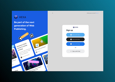 HEXA - Login app login login page ui website