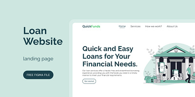 Landing page design for loan website banking branding design graphic design illus illustration landing page loan logo ui ux website