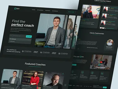 Coach Website Design design interface landing page product ui ux web web design