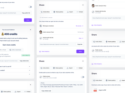 Popup Share Modal UI Design cards clean collaborative component connectivity details interface manage minimal modal network pop up popup project settings share sharing menu sharing options ui kit ux design