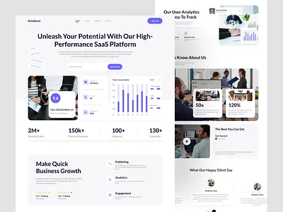 Says Landing page finance landing page management sales says ui ux webpage website