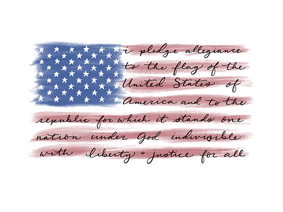 Pledge of Allegiance american flag digital flag day fourth of july illustration labor day memorial day patriotic art pledge of allegiance red white and blue stars and stripes usa veterans day