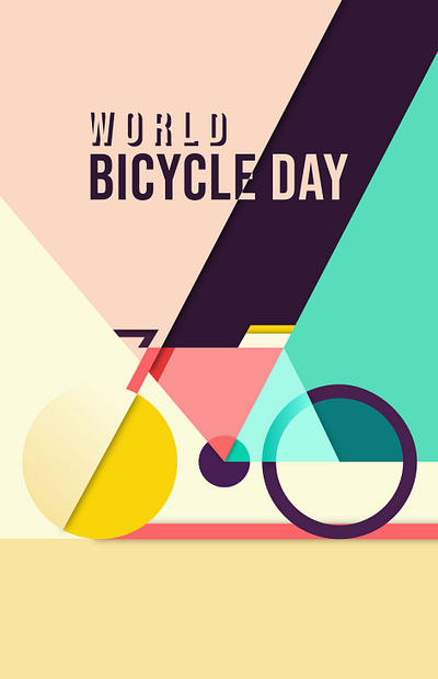 World Bicycle Day poster branding facebook graphic design illustration poster