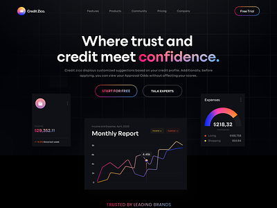 Credit Zico - Fintech Saas For Client finance saas finance web fintech saas landing page saaas mockup saas saas landing page saas product saas tool saas ui design saas website saas website design ui web design website design