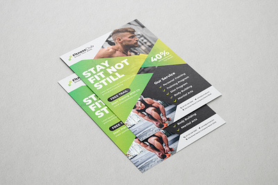 Fitness flyer business card design creative design fitness flyer graphic design gym vector