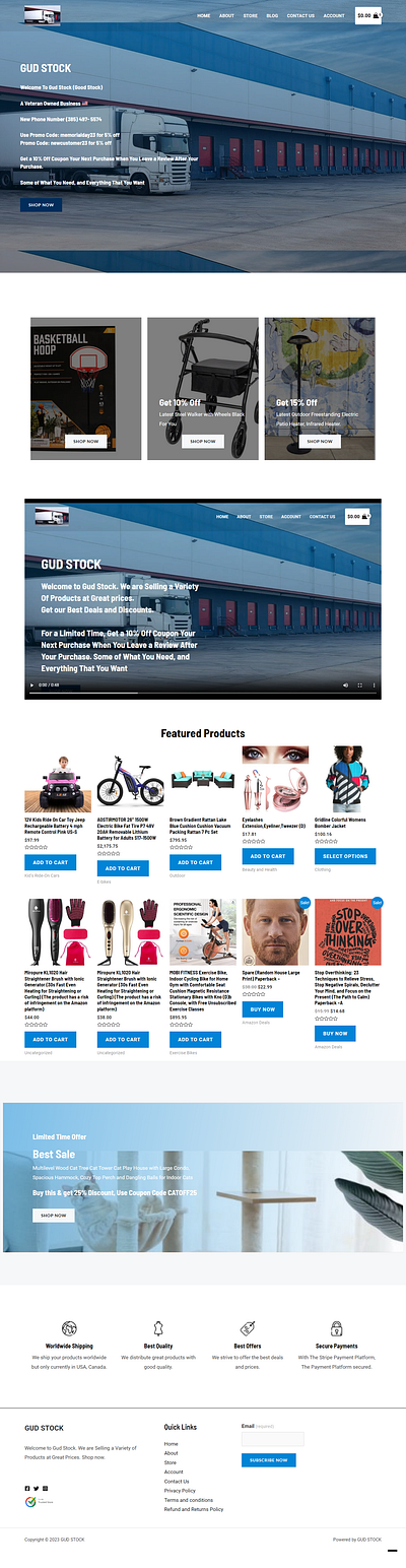 Gud Stock - E-commerce dropshipping store on WordPress design dropshipping web design web development website wordpress