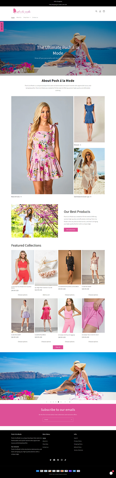 poshalamode.com E-commerce Store made on Shopify ecommerce shop shopify ui web design web editing website website management