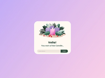 Pop-up/ Overlay | Daily UI 16 app candle daily ui 16 dailyui dailyui16 dailyuichallenge design illustration minimal mobile mobile app overlay pink pop up pop up purple ui ux website