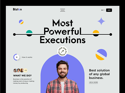 Bizton Landing Page UI design. business design homepage interfacedesign landingpage landingpagedesign productdesign prototype solution ui uidesign uiux userexperience userflow userinterface ux uxdesign webdesign webpag website