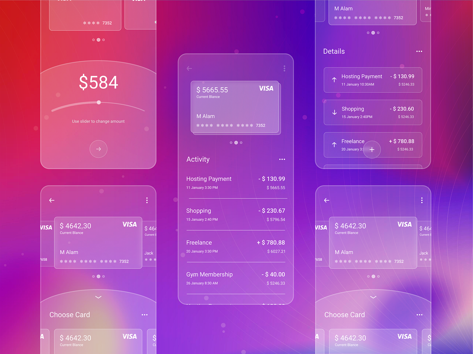 Credit Card Payment App Ui Design Glassmorphism UI By Noore Alam On credit-card-payment-app-ui-design-glassmorphism-ui-by-noore-alam-on