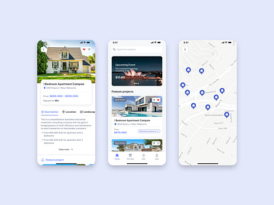 Real estate Application application branding design figma mobile product design real estate ui ui design uxui