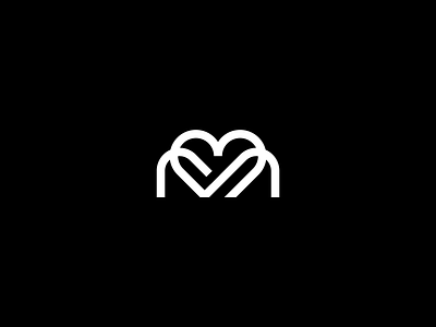 M heart brand branding design heart logo m minimal simple