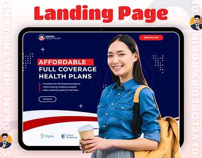 OBAMA HEALTH PLANS - LANDING PAGE - BUILT WITH UNBOUNCE 1 page website css fast speed landing page figma to unbounce html javascript landing page unbounce web design website