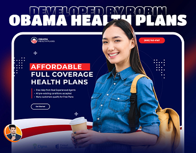 OBAMA HEALTH PLANS - LANDING PAGE - BUILT WITH UNBOUNCE 1 page website css fast speed landing page figma to unbounce html javascript landing page unbounce web design website