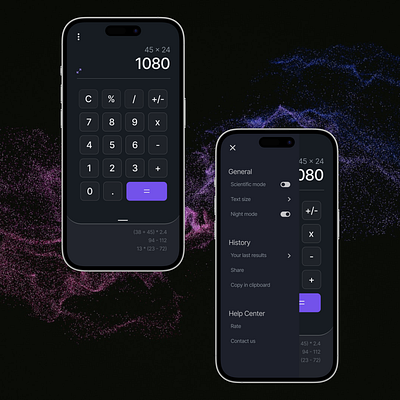 Dark Calculator! app design ui ux