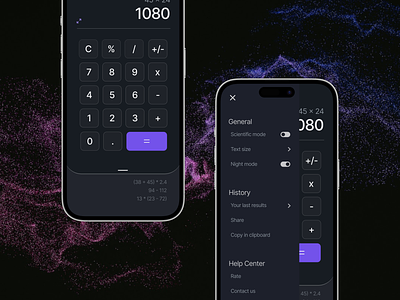 Dark Calculator! app design ui ux
