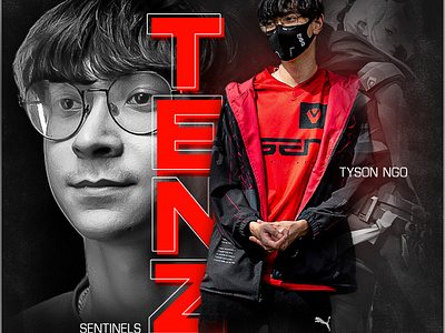 VALORANT Player Tyson " TenZ " Ngo Poster! animation banner branding graphic design logo typogtaphy ui valorant valorant fan made valorant poster