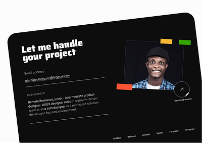 My portfolio showcase design landing page design ui ux