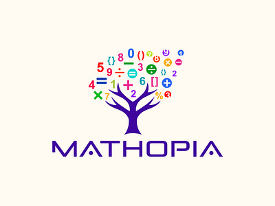 Mathopia Logo Design. abstract branding colorful design economy flat graphic design logo logodesign logodesigner logoinspiration logomaker logos logotype math mathmatics modern multicolor numbers tree