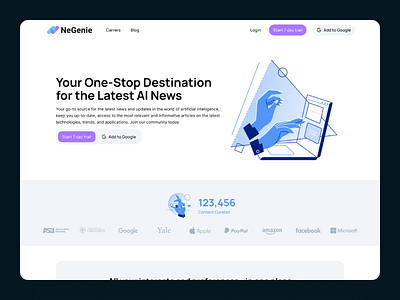 NeGenie AI News App branding design development graphic design logo vector