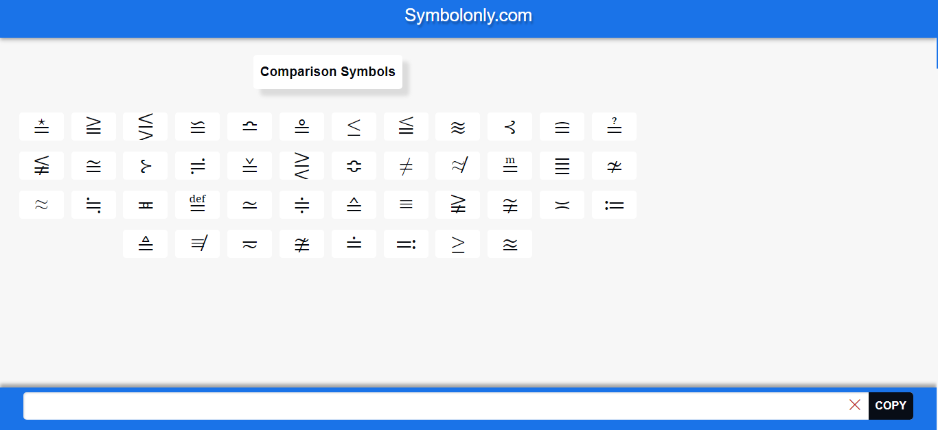 Comparison Symbols comparison comparison symbols cool symbols copy and paste symbols symbol symbols textsymbols