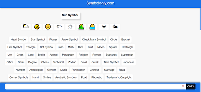 Sun Symbol cool symbols copy and paste symbols sun sun symbol symbol symbols textsymbols