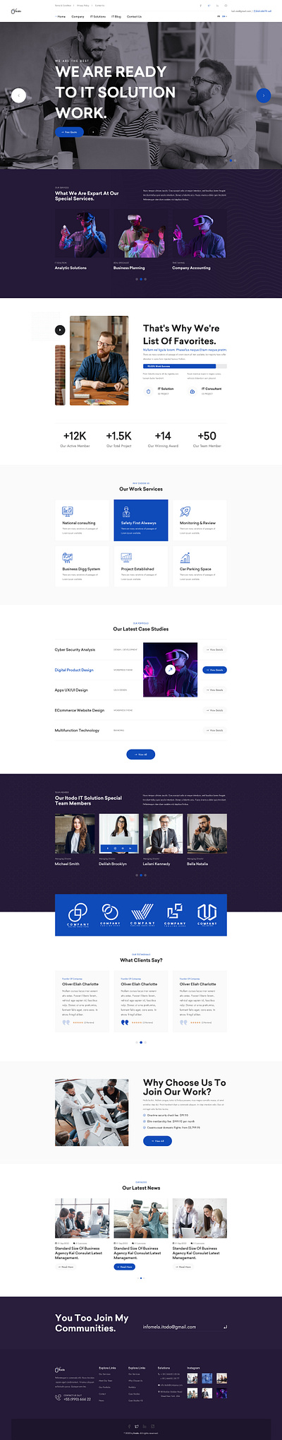 IT Solution figma template 3d animation business corporate creative design ecommerce fashion illustration marketing modern ui