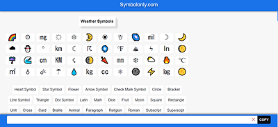 Weather Symbols cool symbols copy and paste symbols symbol symbols textsymbols weather weather symbols
