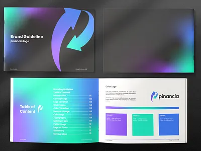 Brand Guideline Pinancia | Free Template book brand guideline branding design free template graphic design guideline lettermark logodesigner logomark template