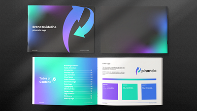 Brand Guideline Pinancia | Free Template book brand guideline branding design free template graphic design guideline lettermark logodesigner logomark template